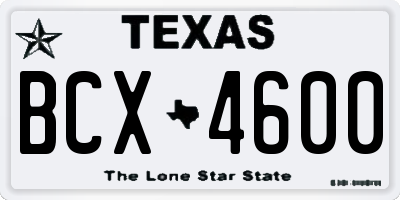 TX license plate BCX4600