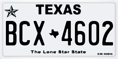 TX license plate BCX4602