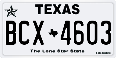 TX license plate BCX4603