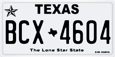 TX license plate BCX4604
