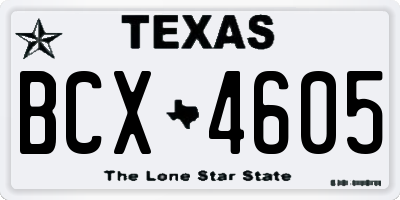 TX license plate BCX4605