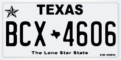 TX license plate BCX4606