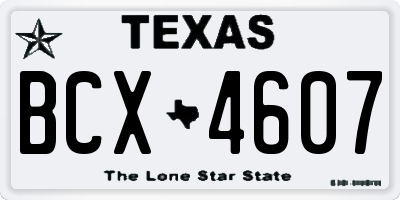 TX license plate BCX4607