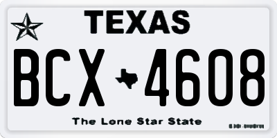 TX license plate BCX4608