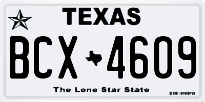 TX license plate BCX4609