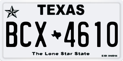 TX license plate BCX4610