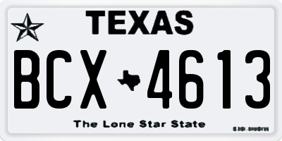 TX license plate BCX4613