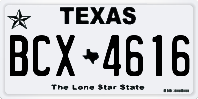 TX license plate BCX4616