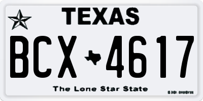 TX license plate BCX4617