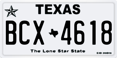 TX license plate BCX4618