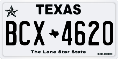 TX license plate BCX4620