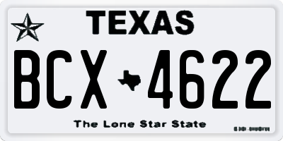 TX license plate BCX4622