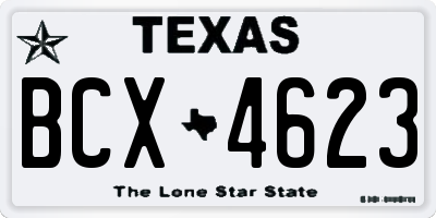 TX license plate BCX4623