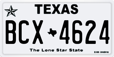 TX license plate BCX4624