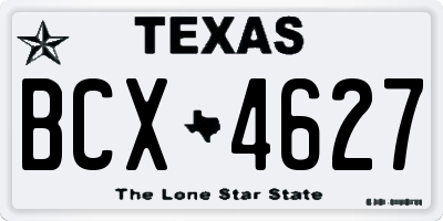 TX license plate BCX4627