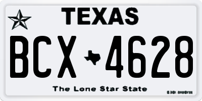 TX license plate BCX4628