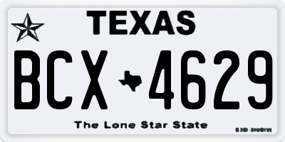 TX license plate BCX4629