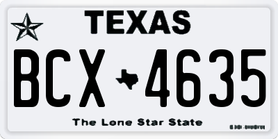 TX license plate BCX4635