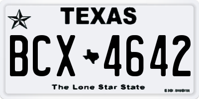 TX license plate BCX4642