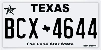 TX license plate BCX4644