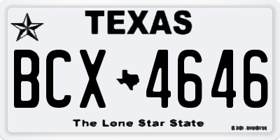 TX license plate BCX4646