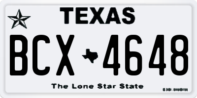 TX license plate BCX4648