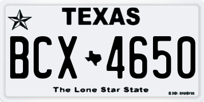 TX license plate BCX4650