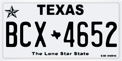 TX license plate BCX4652
