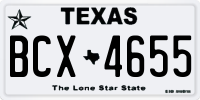 TX license plate BCX4655