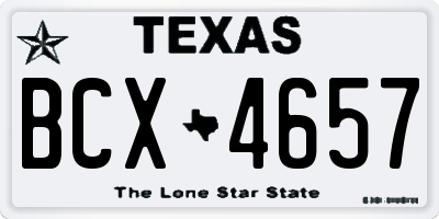 TX license plate BCX4657
