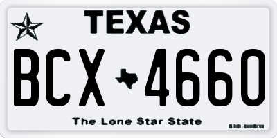 TX license plate BCX4660
