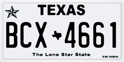TX license plate BCX4661