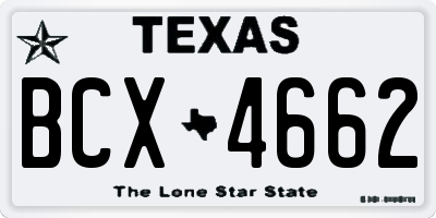 TX license plate BCX4662
