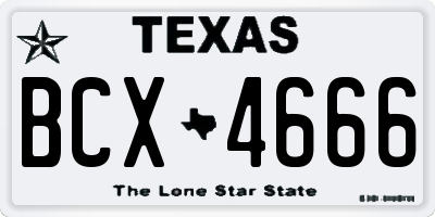 TX license plate BCX4666