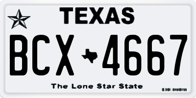 TX license plate BCX4667