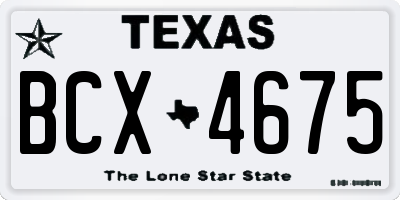 TX license plate BCX4675