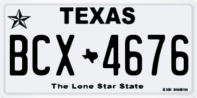 TX license plate BCX4676