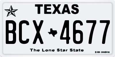 TX license plate BCX4677