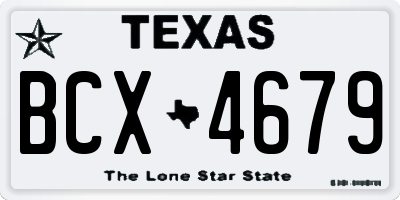 TX license plate BCX4679