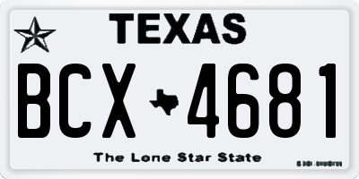 TX license plate BCX4681