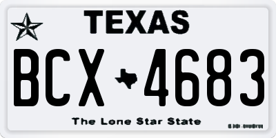 TX license plate BCX4683