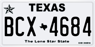 TX license plate BCX4684