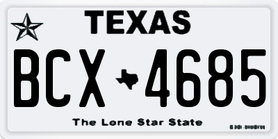 TX license plate BCX4685