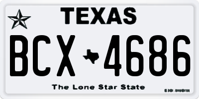TX license plate BCX4686