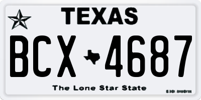 TX license plate BCX4687