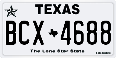 TX license plate BCX4688