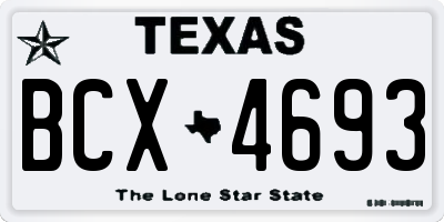 TX license plate BCX4693