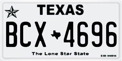 TX license plate BCX4696