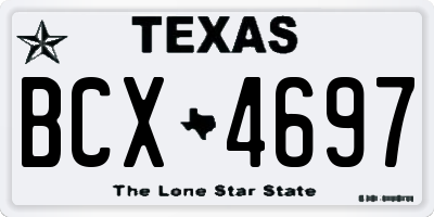 TX license plate BCX4697