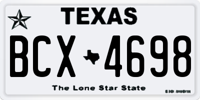 TX license plate BCX4698